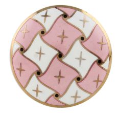 Pink and White Golden Checkerboard Cabinet Knob